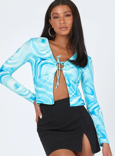 Princess Polly Danica Long Sleeve Top In Blue