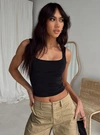 Princess Polly Lower Impact Zoe Eco Nylon Top In Black