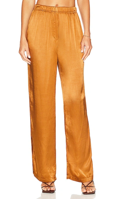 Monrow Silky Pants In Golden Brown