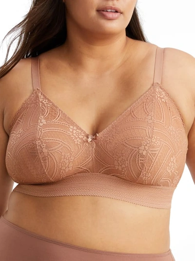 Glamorise Bramour Gramercy Luxe Lace Bralette In Cappuccino