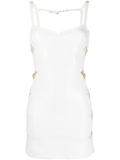 Courrèges Vinyl Cut-out Mini Dress In Bianco