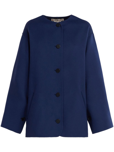 Marni Button-up Coat In Blue