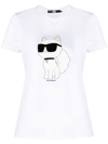 Karl Lagerfeld Ikonik 2.0 Choupette T-shirt In White