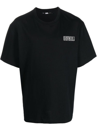Karl Lagerfeld Ikonik 2.0 Short-sleeved T-shirt In Black