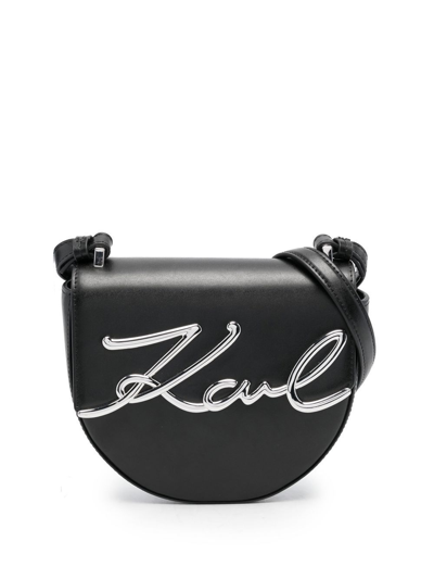 Karl Lagerfeld K/signature Shoulder Bag In Black