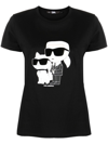 Karl Lagerfeld Ikon Organic-cotton T-shirt In Black