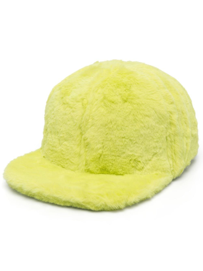 Botter Faux-fur Baseball Cap In Yellow