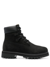 Timberland Brlack Water-proof Boots With Logo Plate In Black