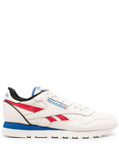 Reebok Low 1983 Ivory Leather Trainer In Classic White/core Black/vector Blue