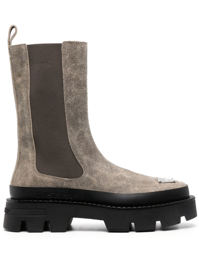 Misbhv Two-tone Chelsea Boots In Beige