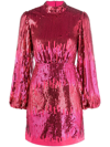 Rixo London Rixo Womens Hot Pink Sequin Lara Sequin-embellished Woven Mini Dress In Pink