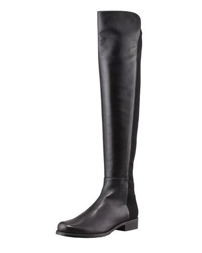 Stuart Weitzman 50/50 Leather Over-the-knee Boot, Black