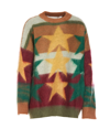 Palm Angels Star-motif Colour-block Jumper In Multicolor