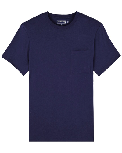 Vilebrequin Titan Slim-fit Logo-embroidered Cotton-jersey T-shirt In Blue