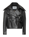 Nanushka Black Regenerated Leather Ado Jacket In Dark Brown