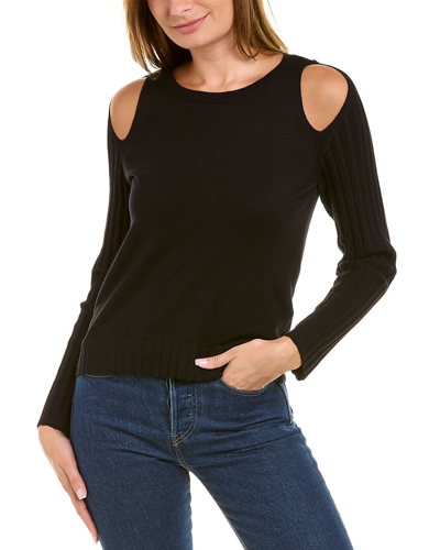 Vince Camuto Plus Size Keyhole-cutout 3/4-sleeve Top, Created For Macy's In Black