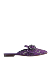 Dolce & Gabbana Woman Mules & Clogs Purple Size 6 Textile Fibers