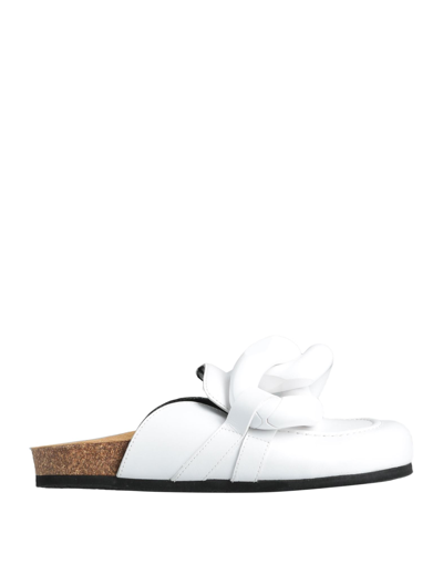 JW ANDERSON JW ANDERSON WOMAN MULES & CLOGS WHITE SIZE 7 RUBBER, SOFT LEATHER