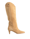 Gisel Moire Knee Boots In Sand