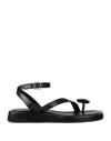 GIA RHW GIA / RHW WOMAN THONG SANDAL BLACK SIZE 6.5 SOFT LEATHER