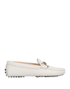 Tod's Leather Loafers In White