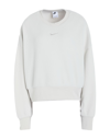 Nike W Nsw Plsh Mod Crop Crew Woman Sweatshirt White Size Xl Polyester In White