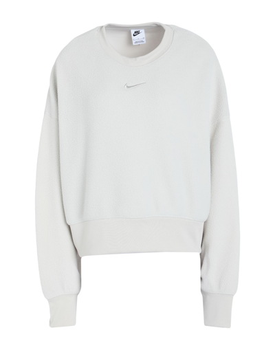 Nike W Nsw Plsh Mod Crop Crew Woman Sweatshirt White Size Xl Polyester