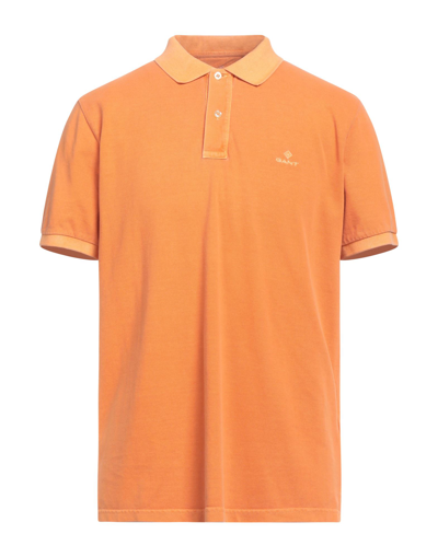 Gant Man Polo Shirt Orange Size S Cotton
