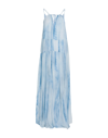 Dondup Woman Maxi Dress Sky Blue Size 10 Viscose In Blue