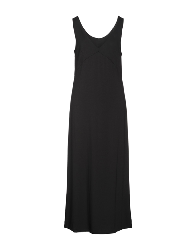 Satìne Long Dresses In Black