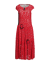 ELISA CAVALETTI BY DANIELA DALLAVALLE ELISA CAVALETTI BY DANIELA DALLAVALLE WOMAN MIDI DRESS RED SIZE 6 VISCOSE, COTTON, NYLON