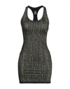 Vetements Black & Green Code Open Back Dress In Black