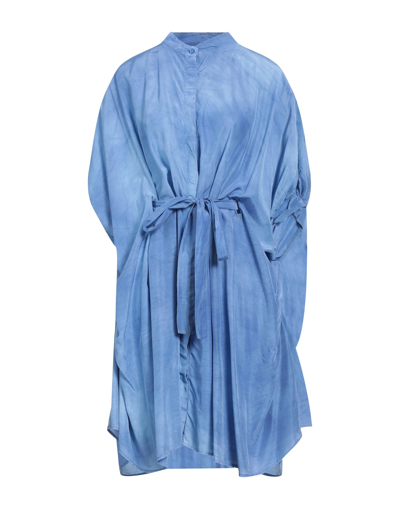 Dondup Woman Mini Dress Blue Size 4 Viscose, Modal, Silk