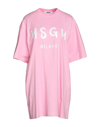 Msgm Logo-print Cotton T-shirt Dress In Pink