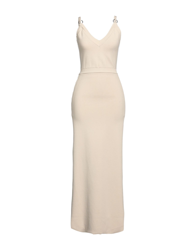 Rabanne Long Dresses In Beige