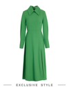 YOOX NET-A-PORTER FOR THE PRINCE'S FOUNDATION YOOX NET-A-PORTER FOR THE PRINCE'S FOUNDATION WOMAN MIDI DRESS GREEN SIZE 12 WOOL, COTTON
