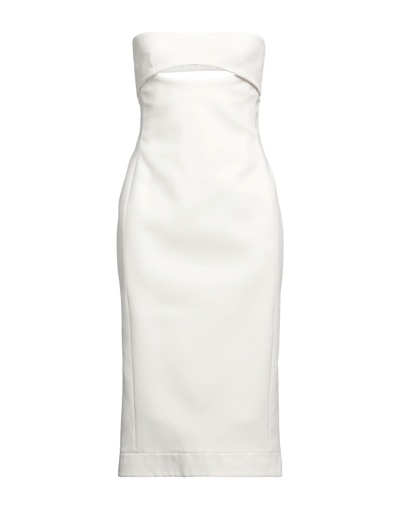 Saint Laurent Midi Dresses In White