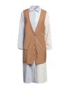 Shop Semicouture Woman Midi Dress Camel Size 6 Cotton, Polyamide, Elastane, Polyester, Virgin Wool In Beige