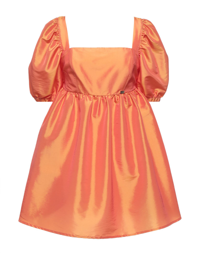Divedivine Short Dresses In Orange