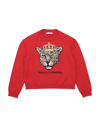 Dolce & Gabbana Girl's Leopard Queen Intarsia Sweater, Size 8-12 In Red