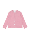 LE PETIT COCO LE PETIT COCO NEWBORN GIRL CARDIGAN FUCHSIA SIZE 3 COTTON, SYNTHETIC FIBERS