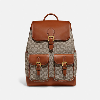 Coach Frankie Backpack In Signature Textile Jacquard