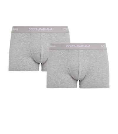 Dolce & Gabbana Regular Boxers (pack Of 2) In Grey
