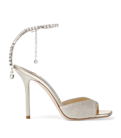 Jimmy Choo Saeda 100 Heeled Sandals In Gold