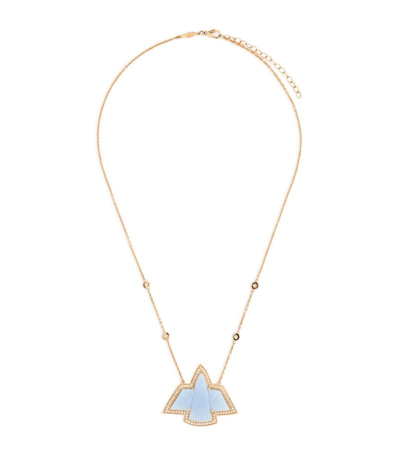 Jacquie Aiche Yellow Gold, Blue Opal And Diamond Thunderbird Necklace