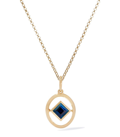 ANNOUSHKA YELLOW GOLD AND SAPPHIRE BIRTHSTONE NECKLACE