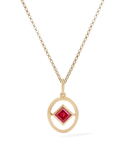 Annoushka 14kt Yellow Gold Gold Ruby Birthstone Necklace
