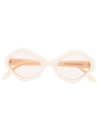 Kiko Kostadinov Octavia Geometric-frame Sunglasses In Neutrals