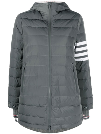 Thom Browne 4-bar Hooded Ski Jacket In Grey