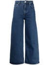 Rag & Bone Andi Cropped High-rise Wide-leg Jeans In Blue